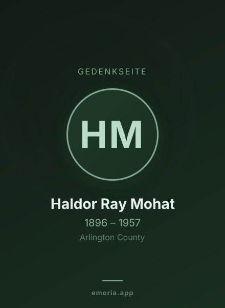 Gedenkportrait von Haldor Ray Mohat