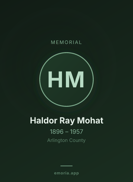 Memorial portrait of Haldor Ray Mohat