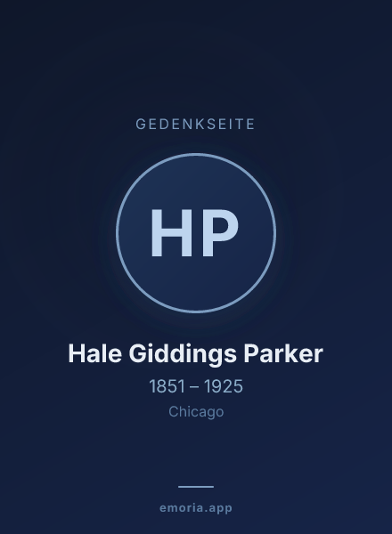 Gedenkportrait von Hale Giddings Parker