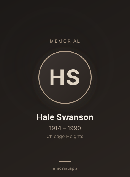 Memorial portrait of Hale Swanson