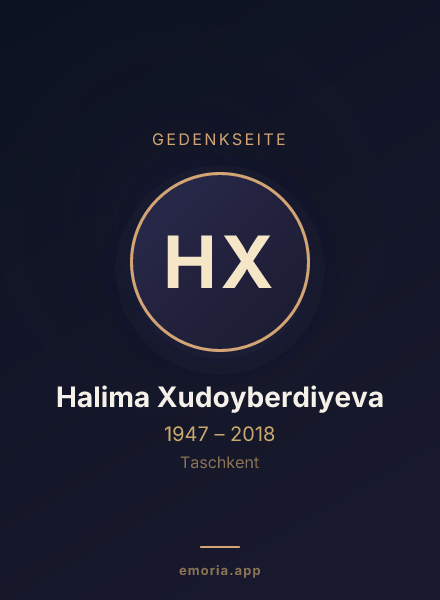 Gedenkportrait von Halima Xudoyberdiyeva