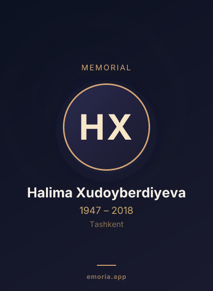 Memorial portrait of Halima Xudoyberdiyeva
