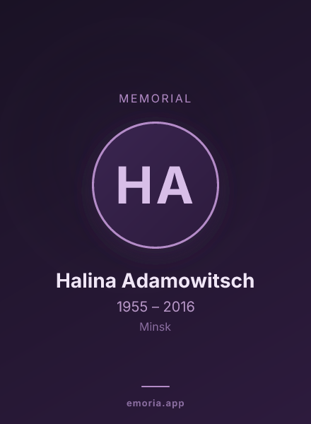 Memorial portrait of Halina Adamowitsch