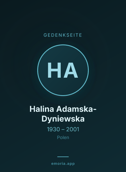 Gedenkportrait von Halina Adamska-Dyniewska