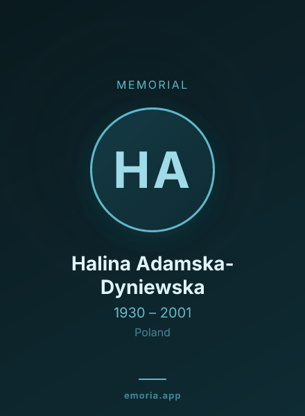 Memorial portrait of Halina Adamska-Dyniewska