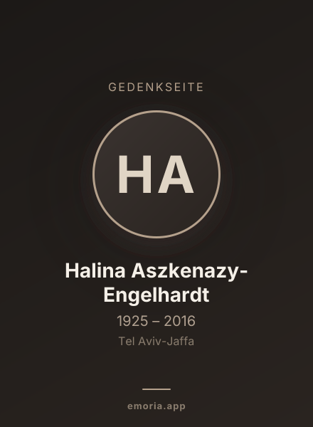 Gedenkportrait von Halina Aszkenazy-Engelhardt