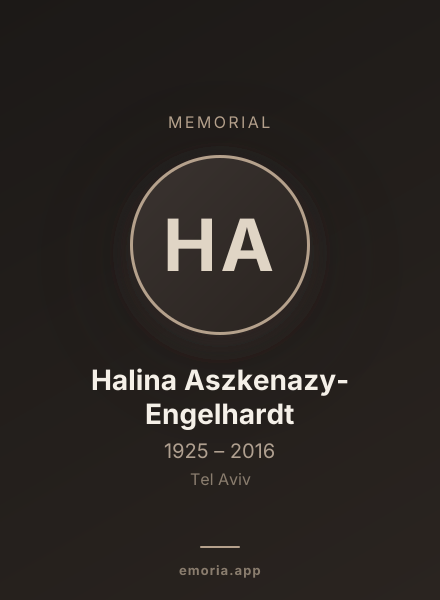 Memorial portrait of Halina Aszkenazy-Engelhardt