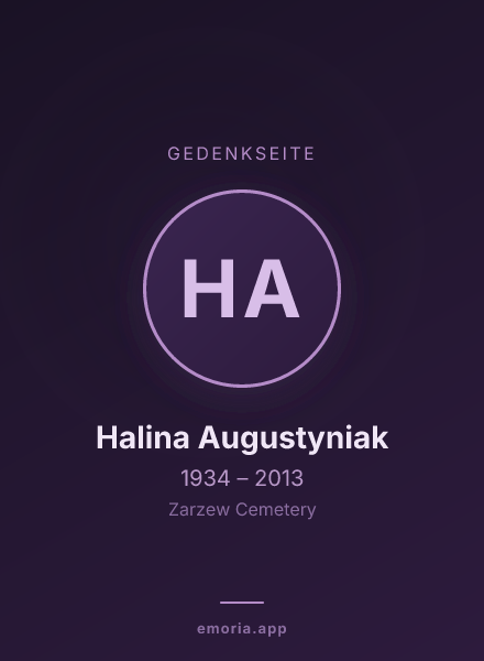 Gedenkportrait von Halina Augustyniak