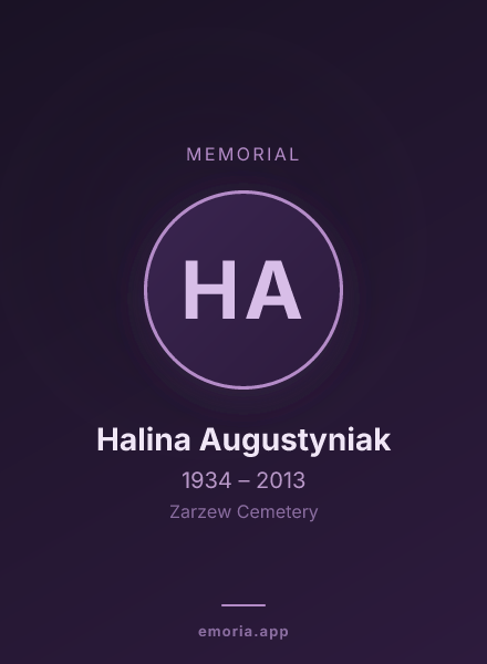 Memorial portrait of Halina Augustyniak
