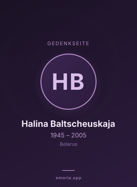 Gedenkportrait von Halina Baltscheuskaja