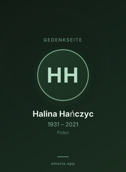 Gedenkportrait von Halina Hańczyc