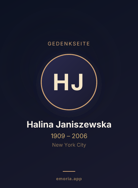 Gedenkportrait von Halina Janiszewska