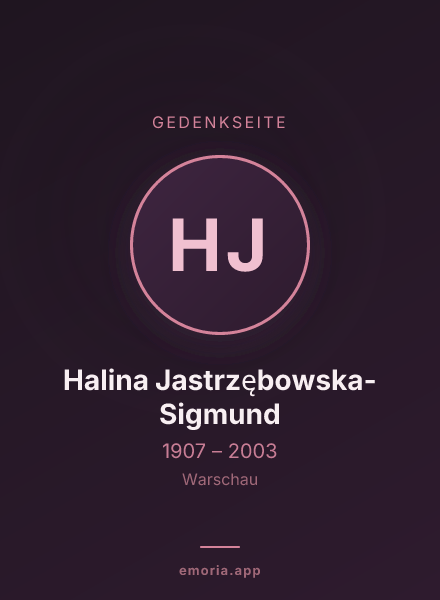 Gedenkportrait von Halina Jastrzębowska-Sigmund
