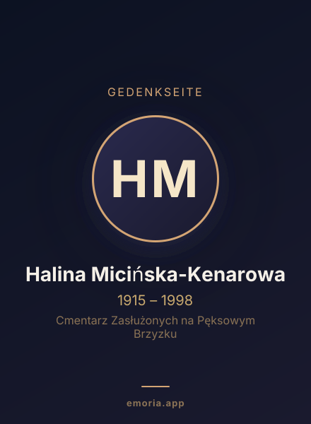 Gedenkportrait von Halina Micińska-Kenarowa