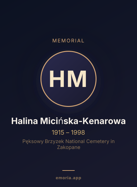 Memorial portrait of Halina Micińska-Kenarowa
