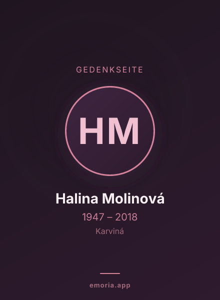 Gedenkportrait von Halina Molinová