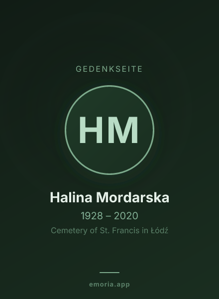 Gedenkportrait von Halina Mordarska