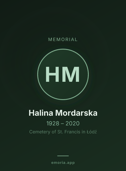 Memorial portrait of Halina Mordarska