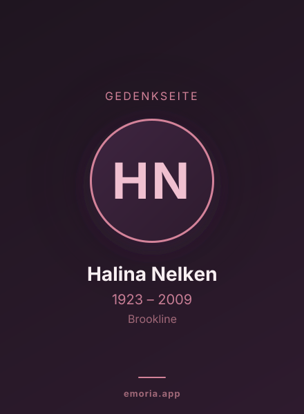 Gedenkportrait von Halina Nelken