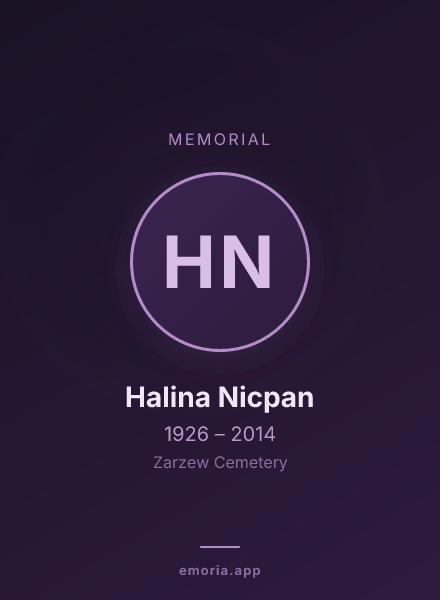 Memorial portrait of Halina Nicpan