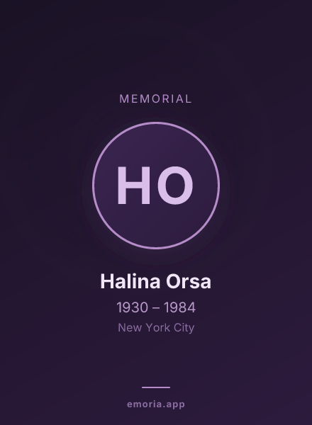Memorial portrait of Halina Orsa