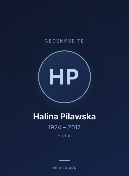Gedenkportrait von Halina Pilawska