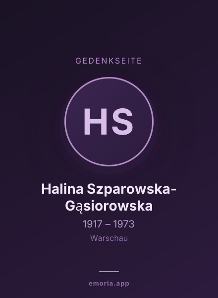 Gedenkportrait von Halina Szparowska-Gąsiorowska