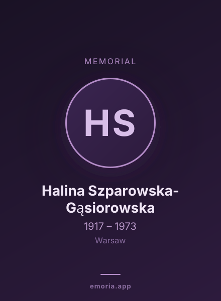 Memorial portrait of Halina Szparowska-Gąsiorowska