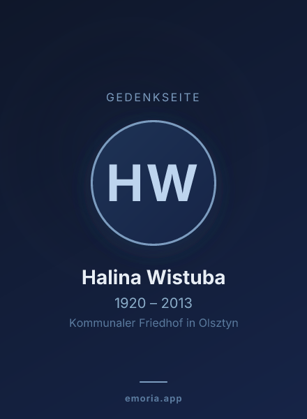 Gedenkportrait von Halina Wistuba