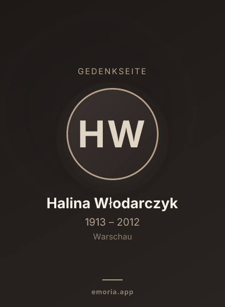 Gedenkportrait von Halina Włodarczyk