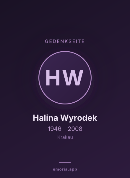 Gedenkportrait von Halina Wyrodek