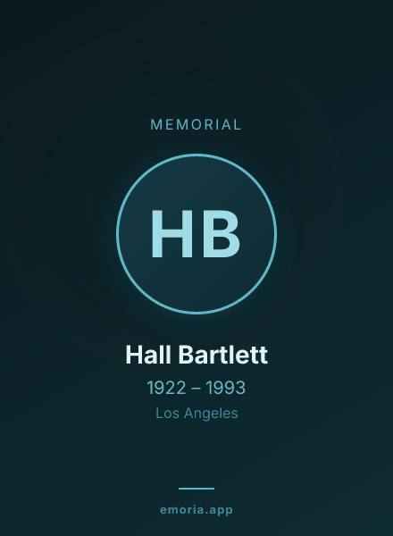 Memorial portrait of Hall Bartlett