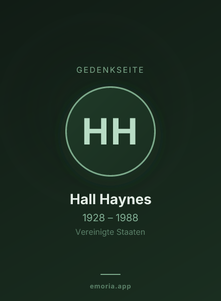 Gedenkportrait von Hall Haynes