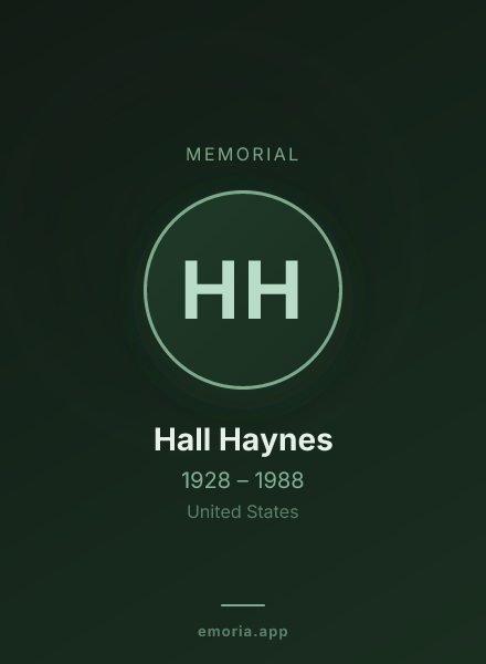 Memorial portrait of Hall Haynes