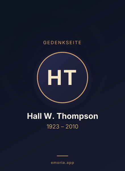 Gedenkportrait von Hall W. Thompson