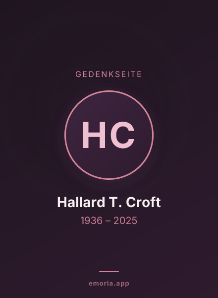 Gedenkportrait von Hallard T. Croft