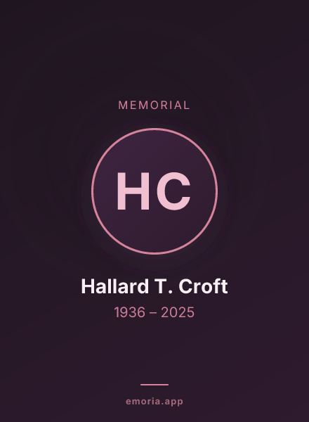 Memorial portrait of Hallard T. Croft