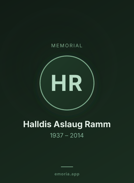 Memorial portrait of Halldis Aslaug Ramm