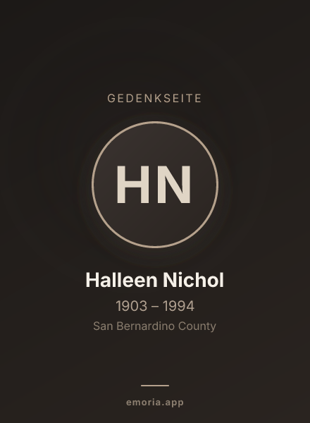 Gedenkportrait von Halleen Nichol