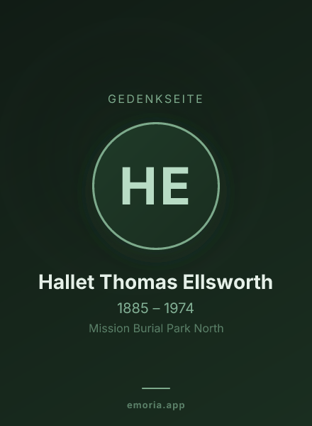 Gedenkportrait von Hallet Thomas Ellsworth
