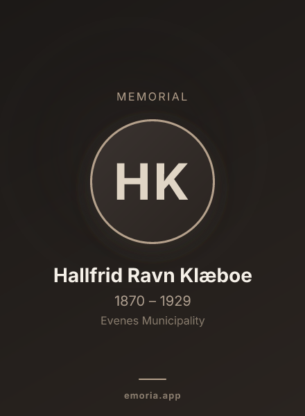 Memorial portrait of Hallfrid Ravn Klæboe