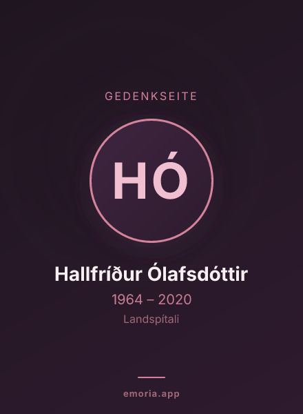 Gedenkportrait von Hallfríður Ólafsdóttir
