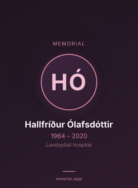 Memorial portrait of Hallfríður Ólafsdóttir