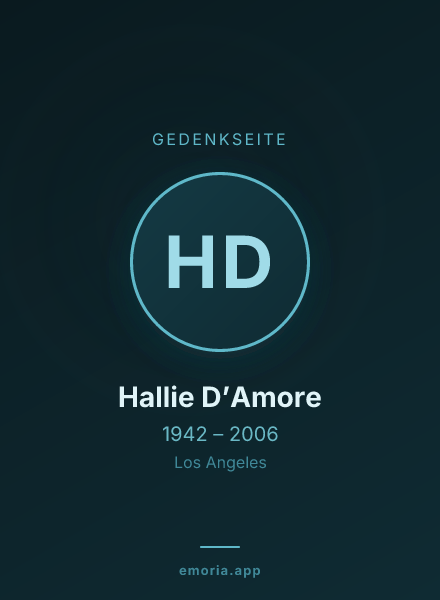 Gedenkportrait von Hallie D’Amore