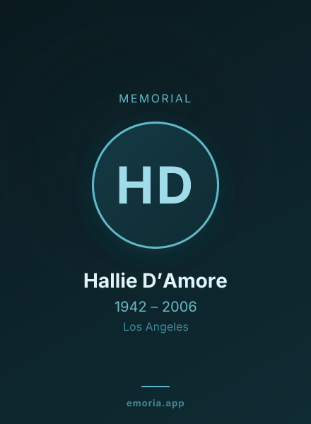 Memorial portrait of Hallie D’Amore