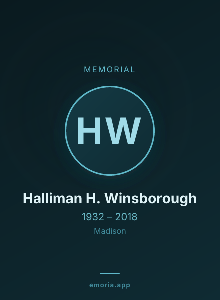 Memorial portrait of Halliman H. Winsborough