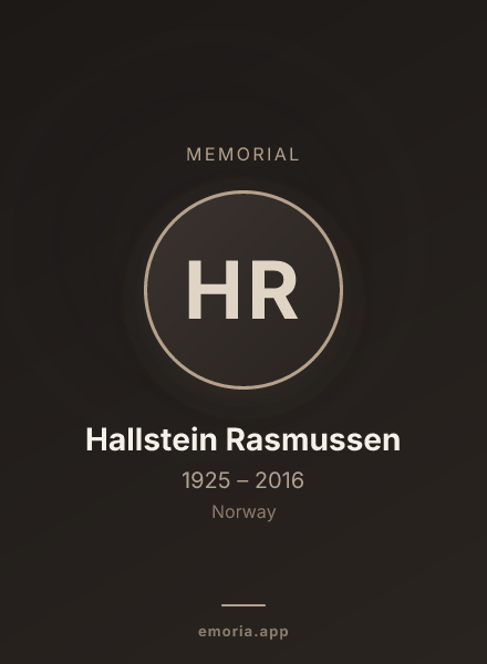 Memorial portrait of Hallstein Rasmussen