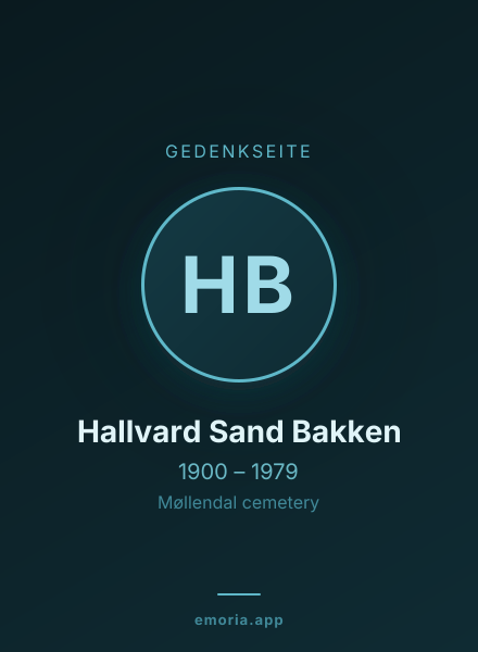 Gedenkportrait von Hallvard Sand Bakken
