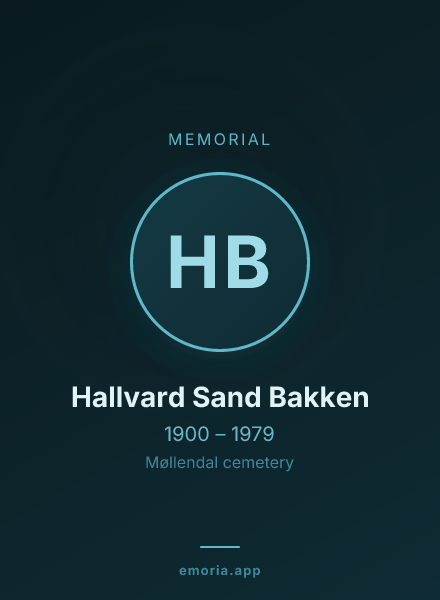 Memorial portrait of Hallvard Sand Bakken