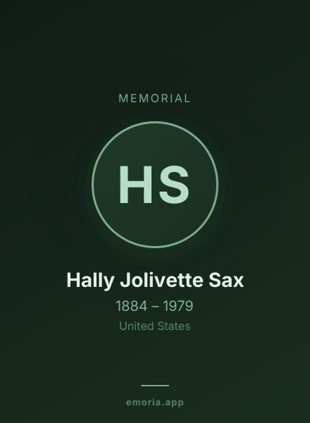 Memorial portrait of Hally Jolivette Sax